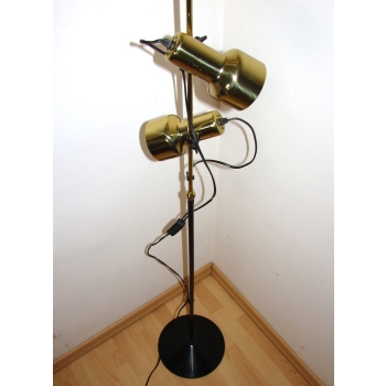 Lampa podłogowa retro z dwoma szklanymi kloszami