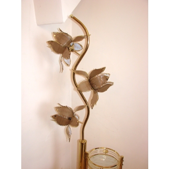 Lampa vintage z lat 70., szczegóły kwiatowych kloszy