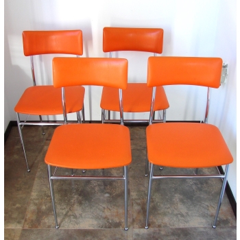 Krzesło Modern – stal chromowana i siedzisko z eko skóry, wysokość 81 cm