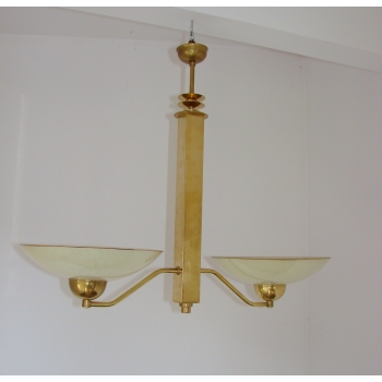 Lampa sufitowa z kloszami ze szkła, styl Art Deco