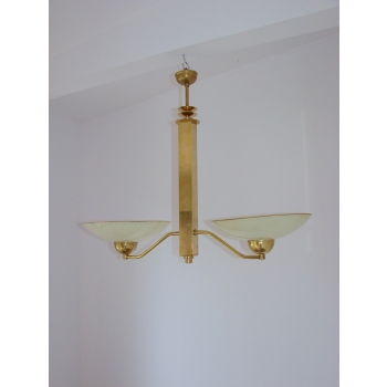 Lampa sufitowa z kloszami ze szkła, styl Art Deco