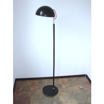 Lampa podłogowa z lat 90., metalowa z aluminiowym kloszem