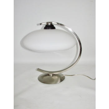 Lampa stołowa z metalu i szkła – lata 90.