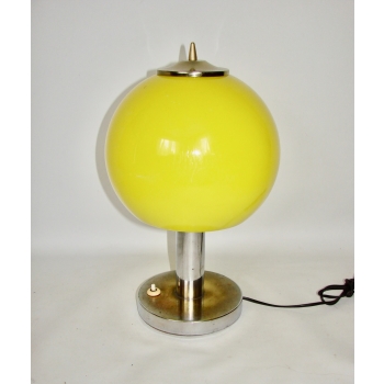 Napako lampa stołowa retro – stal chromowana i szkło