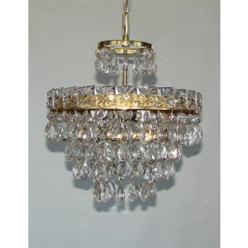 Kryształowy żyrandol z lat 60 w bardzo dobrym stanie