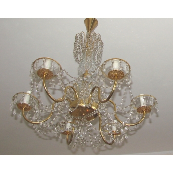 Żyrandol mid-century z sześcioma oprawkami E14