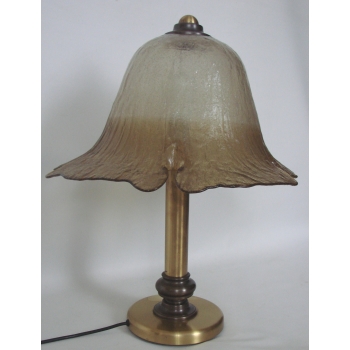 Lampa stołowa ze szkła formowanego – styl lat 70