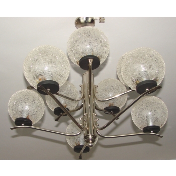 Żyrandol Modern lata 70 detal chromowanych elementów