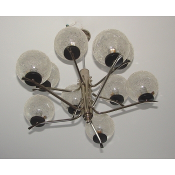 Żyrandol Modern lata 70 detal chromowanych elementów