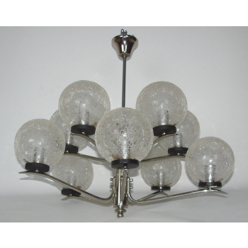 Żyrandol vintage Modern stal chromowana szkło