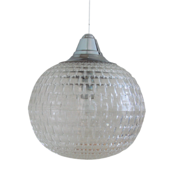 Szklana lampa wisząca w stylu mid century