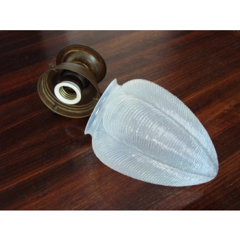 Lampa wisząca z mosiądzu i szkła