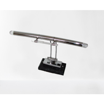 Chromowana lampa biurkowa retro z regulowanym kloszem