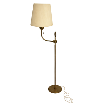 Lampa podłogowa mosiężna bez abażuru – widok ogólny.