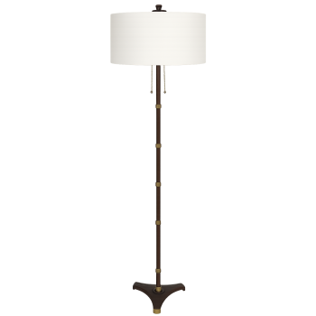 Lampa podłogowa Mid-Century z mosiądzu – widok całości