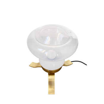 lampa vintage szklana z mosiężną podstawą