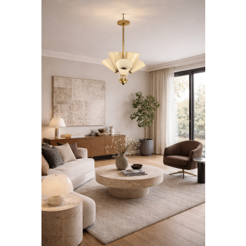 Lampa mosiężna do salonu retro