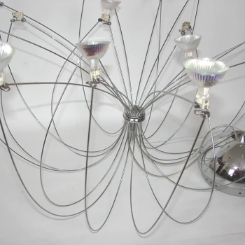 lampa wisząca pająk stal chromowana retro