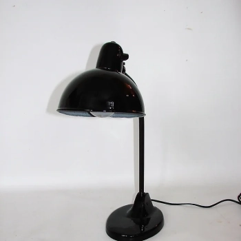 Oryginalna lampa retro Kandem z lat 20., metalowa konstrukcja i klosz z włącznikiem