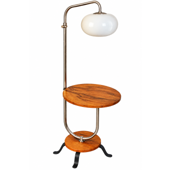 Lampa podłogowa ze stolikiem z lat 40.