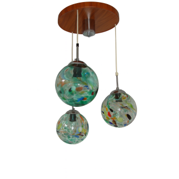 szklana lampa retro 3xE27 kolorowe klosze