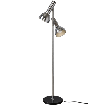 Lampa podłogowa Fisher z lat 70. chromowana 2x E27