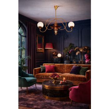 Szklane klosze żyrandola w stylu Mid Century